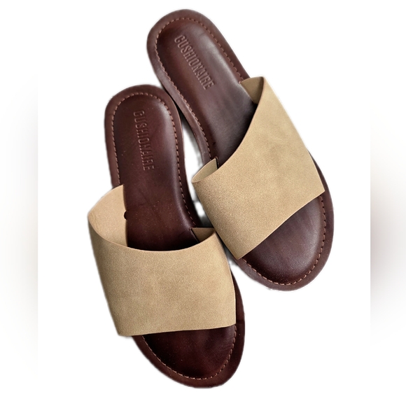 Cushionaire Shoes - Cushionaire Carly Brown Slide Sandals
